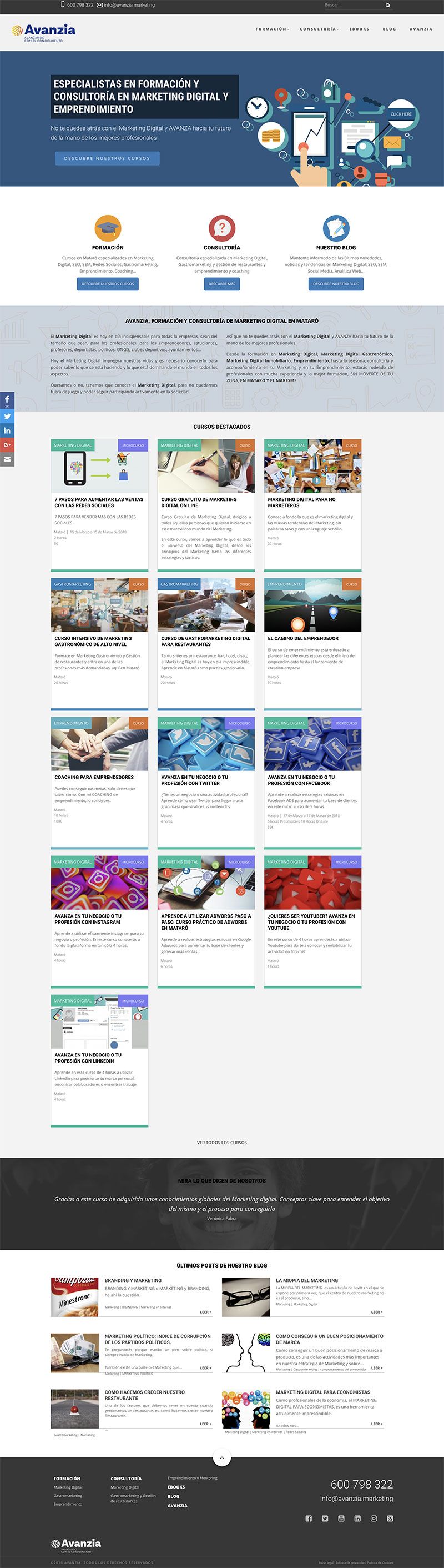 Diseño Web Responsive para Avanzia Marketing