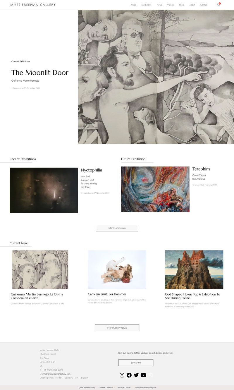 Diseño web para galería de arte en Londres