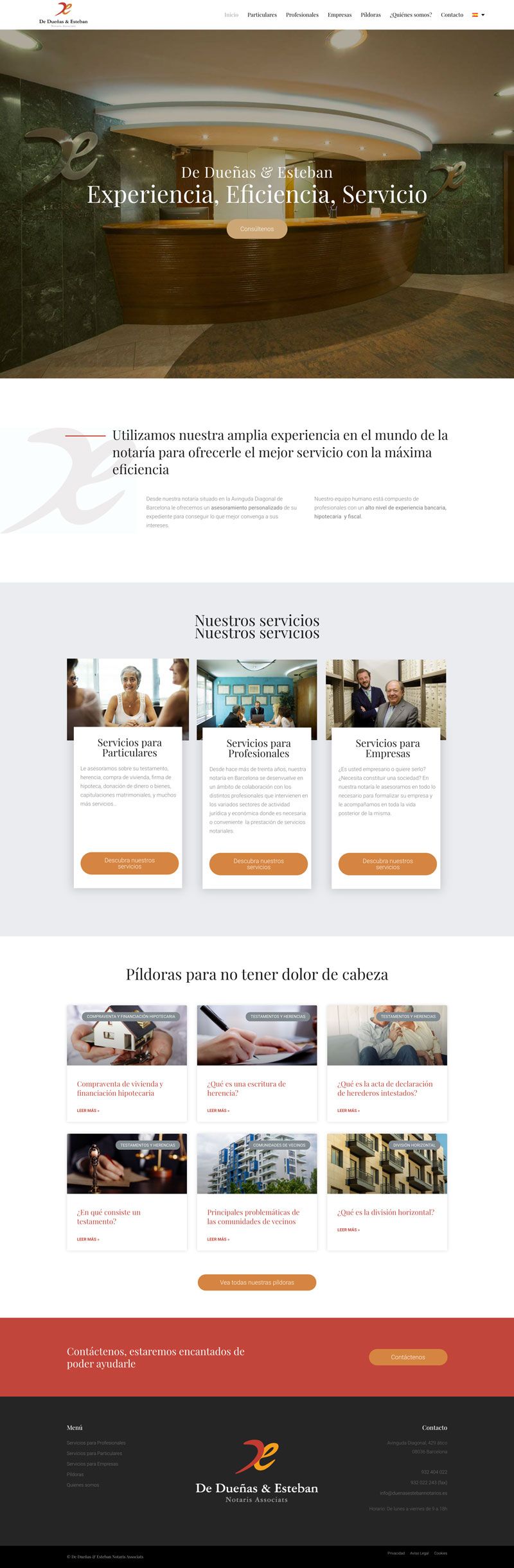 Disseny web per a la notaría De dueñas & Esteban de Barcelona