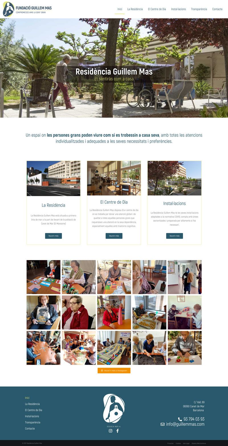 Projecte web per a Residència Guillem Mas