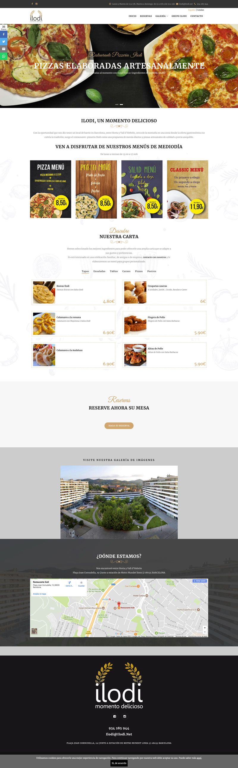 Diseño web para Restaurante Ilodi