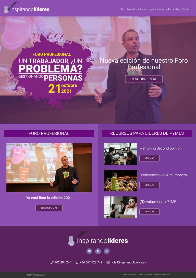 Logotip i Disseny Web per Inspirandolideres.es 